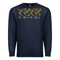 Navy sunflowers and turquoise 16oz libbey glass Premium Sweatshirt - HRA Design Shop