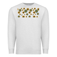 Oatmeal Heather sunflowers and turquoise 16oz libbey glass Premium Sweatshirt - HRA Design Shop