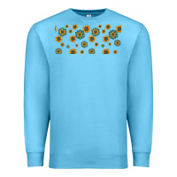 Ocean Blue sunflowers and turquoise 16oz libbey glass Premium Sweatshirt - HRA Design Shop