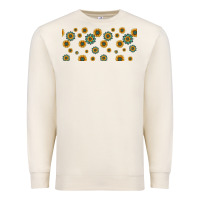 Sandshell sunflowers and turquoise 16oz libbey glass Premium Sweatshirt - HRA Design Shop