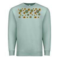 Seafoam sunflowers and turquoise 16oz libbey glass Premium Sweatshirt - HRA Design Shop