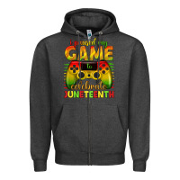 Charcoal Heather i paused my game celebrate juneteenth Zipper Hoodie - texasbilliewilder