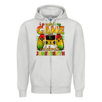 Dove Grey i paused my game celebrate juneteenth Zipper Hoodie - texasbilliewilder