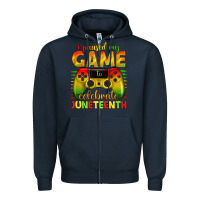 Navy i paused my game celebrate juneteenth Zipper Hoodie - texasbilliewilder