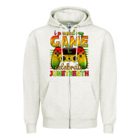 Oatmeal Heather i paused my game celebrate juneteenth Zipper Hoodie - texasbilliewilder