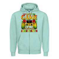 Seafoam i paused my game celebrate juneteenth Zipper Hoodie - texasbilliewilder