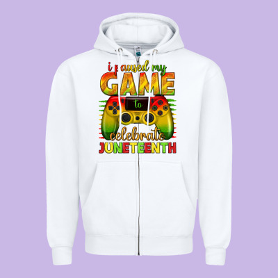 Zipper Hoodie i paused my game celebrate juneteenth