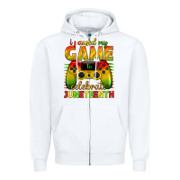 White i paused my game celebrate juneteenth Zipper Hoodie - texasbilliewilder
