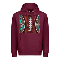 Burgundy western pattern and american football Premium Hoodie - BarkalooDesign