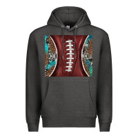 Charcoal Heather western pattern and american football Premium Hoodie - BarkalooDesign