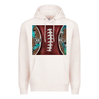 Pale Pink western pattern and american football Premium Hoodie - BarkalooDesign