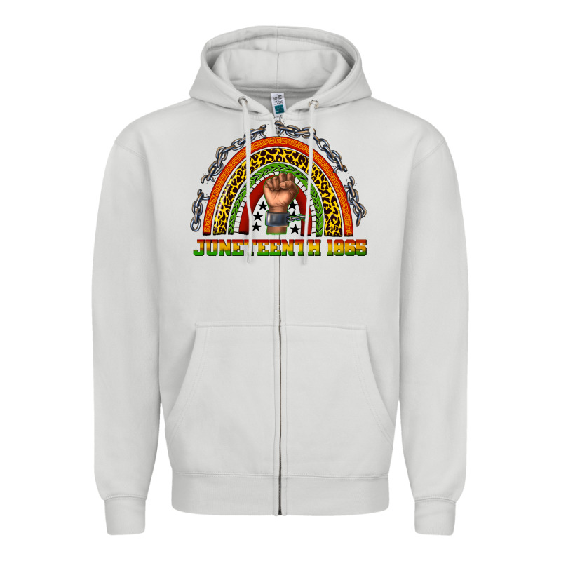 Juneteenth 1865 Rainbow Zipper Hoodie by texasbilliewilder | Teevron