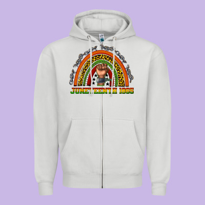 Zipper Hoodie juneteenth 1865 rainbow