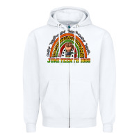 White juneteenth 1865 rainbow Zipper Hoodie - texasbilliewilder