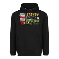 Black I Run On Coffee And Christmas Cheer Heavyweight Hoodie - CowhideDigitalArt