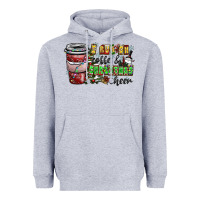 Heather Grey I Run On Coffee And Christmas Cheer Heavyweight Hoodie - CowhideDigitalArt