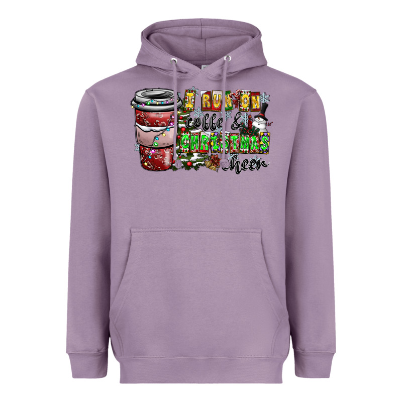 I Run On Coffee And Christmas Cheer Heavyweight Hoodie by CowhideDigitalArt | Teevron