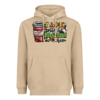 Mushroom I Run On Coffee And Christmas Cheer Heavyweight Hoodie - CowhideDigitalArt