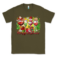 Army Green merry christmas wine glasses Classic Tee - Zillion Design Studio