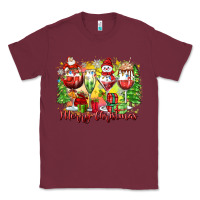 Burgundy merry christmas wine glasses Classic Tee - Zillion Design Studio