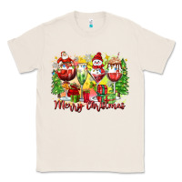 Natural merry christmas wine glasses Classic Tee - Zillion Design Studio
