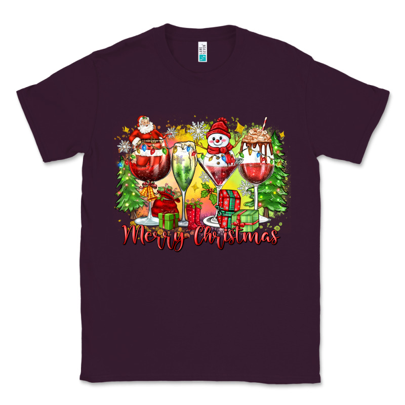Merry Christmas Wine Glasses Classic Tee by Zillion Design Studio | Teevron