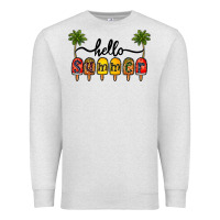 Oatmeal Heather 1hello summer Premium Sweatshirt - CowhideDigitalArt