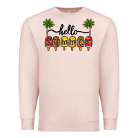 Pale Pink 1hello summer Premium Sweatshirt - CowhideDigitalArt