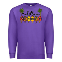 Purple 1hello summer Premium Sweatshirt - CowhideDigitalArt