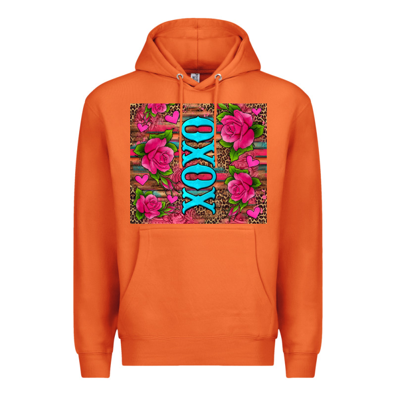 Xoxo Valentine's Day Pink Roses And Hearts Premium Hoodie by Jasminsmagicworld | Teevron