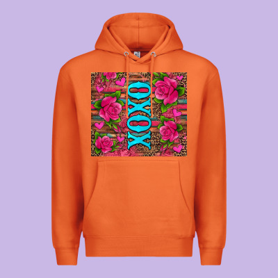 Xoxo Valentine's Day Pink Roses And Hearts Premium Hoodie Designed By Jasminsmagicworld