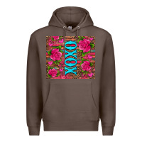 Coffee xoxo valentine's day pink roses and hearts Premium Hoodie - Jasminsmagicworld