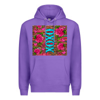 Purple xoxo valentine's day pink roses and hearts Premium Hoodie - Jasminsmagicworld