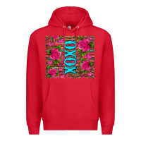 Red xoxo valentine's day pink roses and hearts Premium Hoodie - Jasminsmagicworld