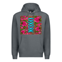 Rock xoxo valentine's day pink roses and hearts Premium Hoodie - Jasminsmagicworld