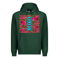 Sports Green xoxo valentine's day pink roses and hearts Premium Hoodie - Jasminsmagicworld