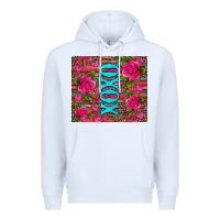 White xoxo valentine's day pink roses and hearts Premium Hoodie - Jasminsmagicworld