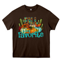 Chocolate Brown fall pumpkin art Heavy Core Tee - CowhideDigitalArt