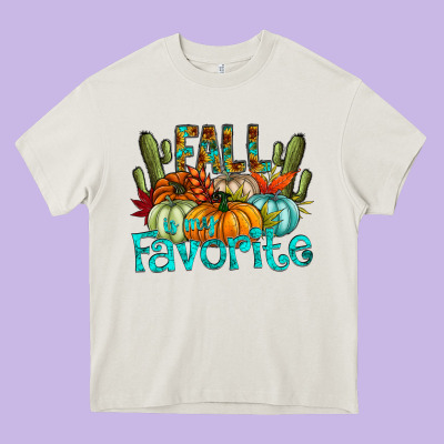 Fall Pumpkin Art Heavy Core Tee Designed By Cowhidedigitalart