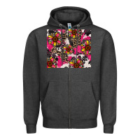 Charcoal Heather sunflower cowhide Zipper Hoodie - Zillion Design Studio