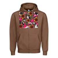 Chestnut sunflower cowhide Zipper Hoodie - Zillion Design Studio