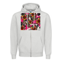 Dove Grey sunflower cowhide Zipper Hoodie - Zillion Design Studio