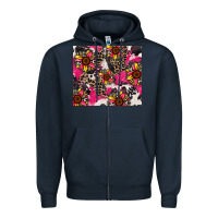 Navy sunflower cowhide Zipper Hoodie - Zillion Design Studio