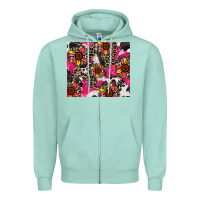 Seafoam sunflower cowhide Zipper Hoodie - Zillion Design Studio