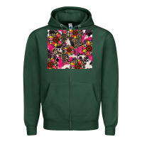 Sports Green sunflower cowhide Zipper Hoodie - Zillion Design Studio
