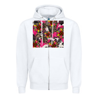White sunflower cowhide Zipper Hoodie - Zillion Design Studio
