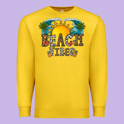 Beach Vibes Premium Sweatshirt Designed By Cowhidedigitalart