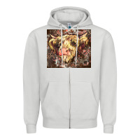 Dove Grey leopard cow Zipper Hoodie - Zillion Design Studio