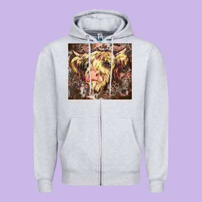 Leopard Cow Zipper Hoodie Designed By Zillion Design Studio