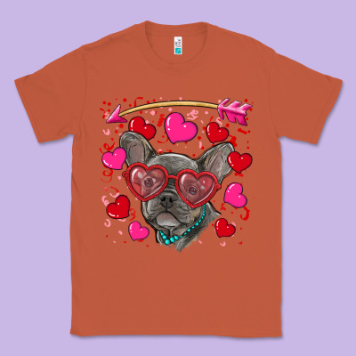Classic Tee Valentine's day french bulldog puppy